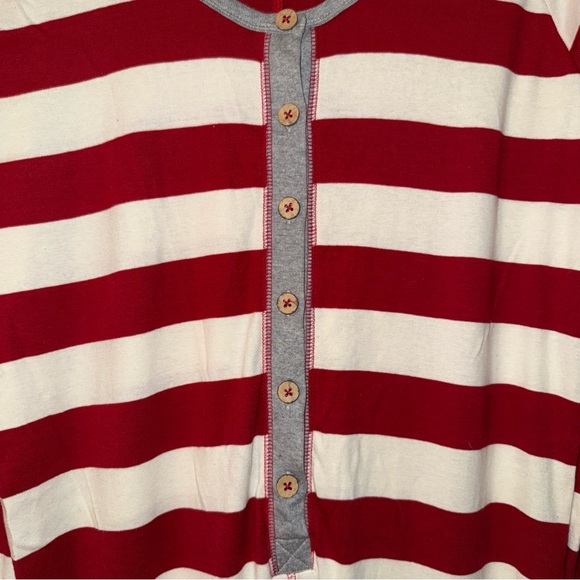 Burts Bees Pajamas 100% Organic Cotton Adult One Piece Button Up Loungewear L/XL - Picture 2 of 6